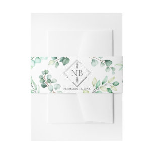 Cintas Para Invitaciones Boda de color de agua Eucalyptus
