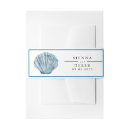 Cintas Para Invitaciones Boda de concha única azul turquesa vintage
