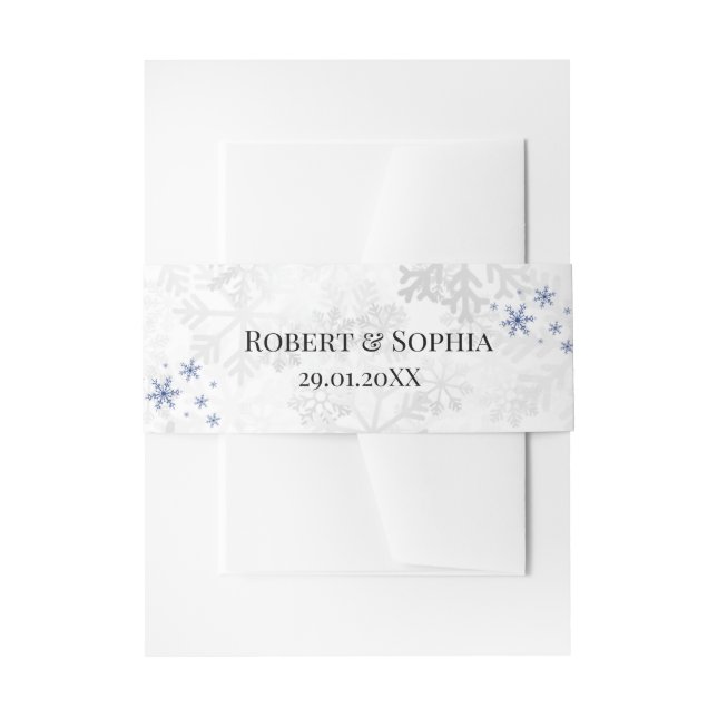 Cintas Para Invitaciones Boda de copo de nieve de invierno (Anverso Ejemplo)