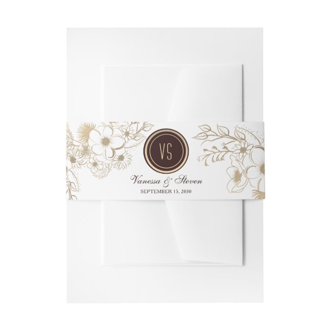 Cintas Para Invitaciones Boda de cosecha floral rústica (Anverso Ejemplo)