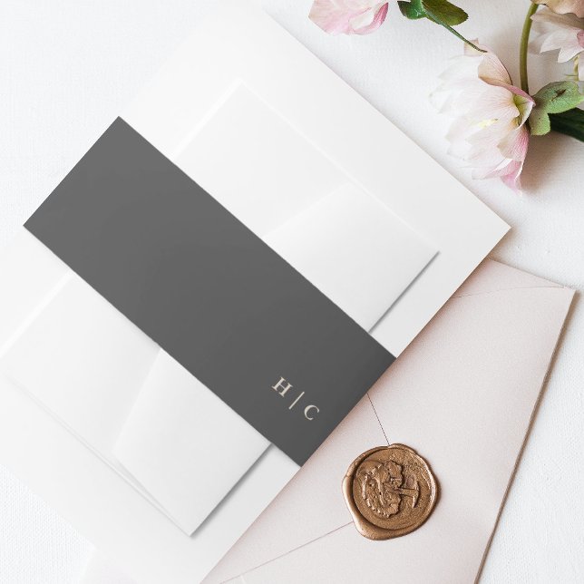 Cintas Para Invitaciones Boda de crema de carbón vegetal simple y llano (Subido por el creador)