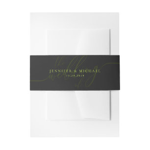 Cintas Para Invitaciones Boda de Cyber Lime Jet Black Basic Suite