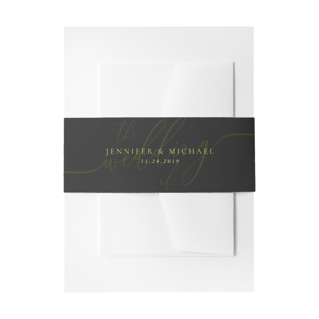 Cintas Para Invitaciones Boda de Cyber Lime Jet Black Basic Suite (Anverso Ejemplo)