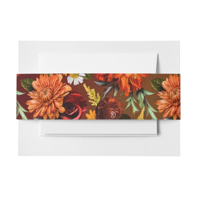 Cintas Para Invitaciones Boda de desenfoque floral oscuro y elegante del ve (Anverso Ejemplo)