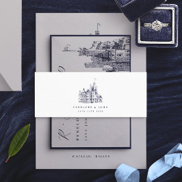 Cintas Para Invitaciones Boda de destino de castillo vintage elegante