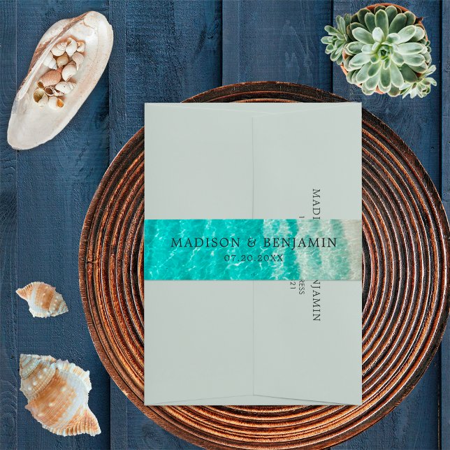 Cintas Para Invitaciones Boda de destino de playa costera náutica (Subido por el creador)