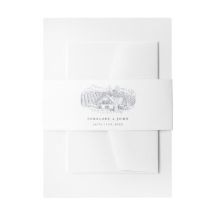 Cintas Para Invitaciones Boda de Destino en un Viñedo Vintage Elegante