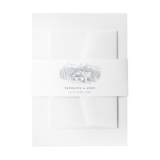 Cintas Para Invitaciones Boda de Destino en un Viñedo Vintage Elegante