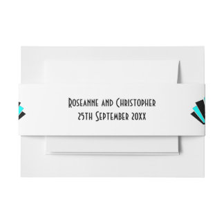Cintas Para Invitaciones Boda de diseño Art Deco Azul