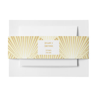 Cintas Para Invitaciones Boda de diseño Art Deco de colores dorados