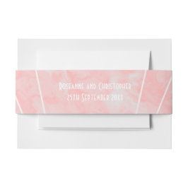 Cintas Para Invitaciones Boda de diseño Art Decó de Mármol Rosa