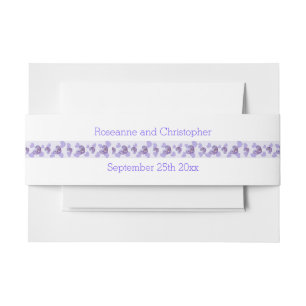 Cintas Para Invitaciones Boda de diseño cardíaco de glicinia morada