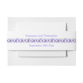 Cintas Para Invitaciones Boda de diseño cardíaco de glicinia morada