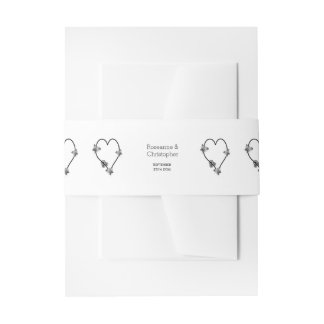 Cintas Para Invitaciones Boda De Diseño Cardíaco De Mariposa Blanca Y Negra