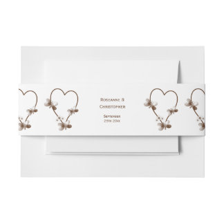 Cintas Para Invitaciones Boda De Diseño De Corazón Y Mariposas De Chocolate