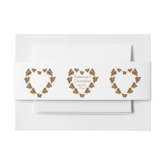 Cintas Para Invitaciones Boda de diseño de mariposas de color chocolate