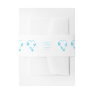 Cintas Para Invitaciones Boda de diseño del corazón de mariposa de color az