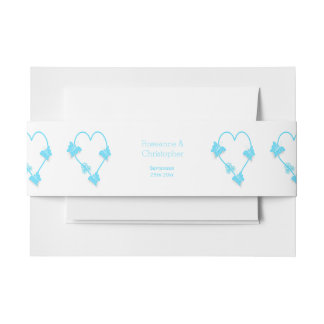 Cintas Para Invitaciones Boda de diseño del corazón de mariposa de color az