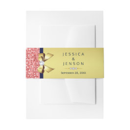 Cintas Para Invitaciones Boda de doblaje de diamantes de oro de la Marina