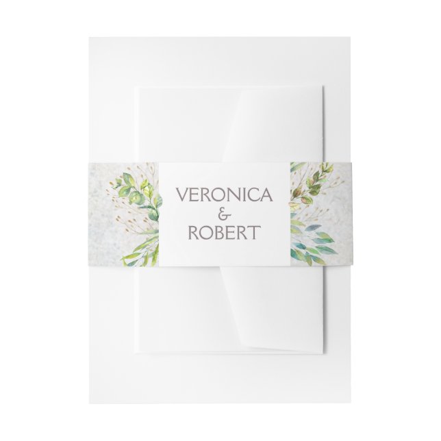 Cintas Para Invitaciones Boda de ecología de eucalipto rústico (Anverso Ejemplo)