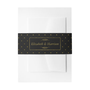 Cintas Para Invitaciones Boda de efectos modernos en negro y Relieve metali