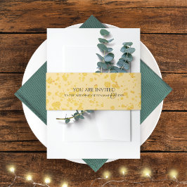 Cintas Para Invitaciones Boda de Embellecimiento de Purpurina Gold Faux