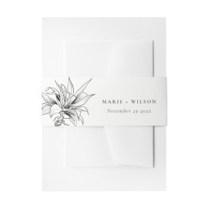Cintas Para Invitaciones Boda de esbozo blanco negro de palmas rusticas tro