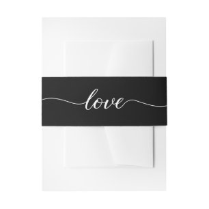 Cintas Para Invitaciones Boda de escritura Black White Elegant Modern Love