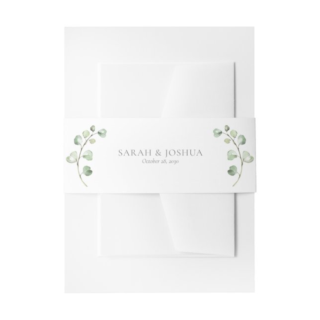 Cintas Para Invitaciones Boda de escritura botánica del Arco Verde Masaje M (Anverso Ejemplo)