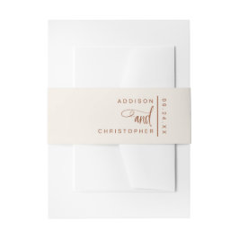 Cintas Para Invitaciones Boda de escritura crema de terracota personalizada