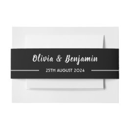 Cintas Para Invitaciones Boda de escritura manuscrita simple en negro