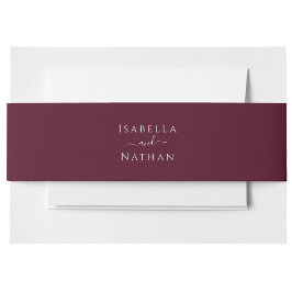 Cintas Para Invitaciones Boda de escritura Minimalista simple de Borgoña