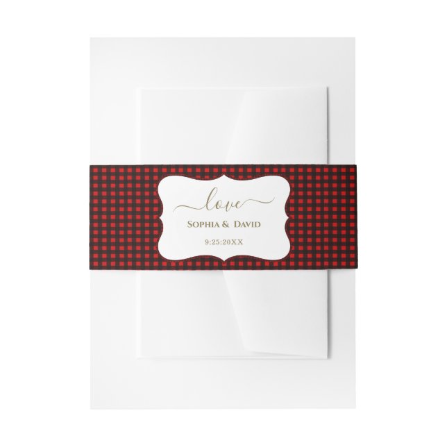 Cintas Para Invitaciones Boda de escúfalo rojo de vacaciones de invierno (Anverso Ejemplo)