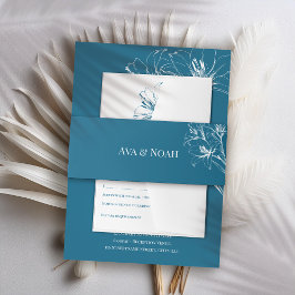 Cintas Para Invitaciones Boda de esquema de Lily Azul