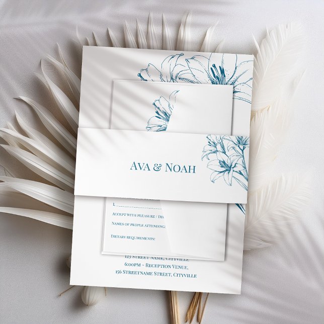 Cintas Para Invitaciones Boda de esquema de Lily Azul (Subido por el creador)