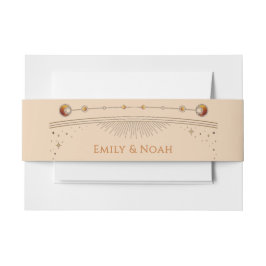 Cintas Para Invitaciones Boda de estrellas de luna de oro de champán celest