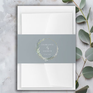 Cintas Para Invitaciones Boda de eucalipto moderno y elegante