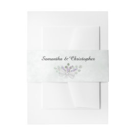 Cintas Para Invitaciones Boda de eucalipto y acuarela de lavanda rústico