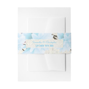 Cintas Para Invitaciones boda de flor floral azul pálido bonito