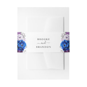 Cintas Para Invitaciones Boda de Floraciones Lilas Azul Real Púrpura Marina