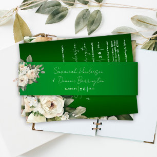 Cintas Para Invitaciones Boda de Floral Verde Esmeralda del Boho