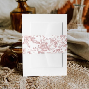 Cintas Para Invitaciones Boda de flores de jardín francés rosado y polvorie