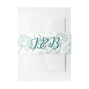 Cintas Para Invitaciones Boda de flores de peones de mano verde