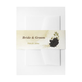 Cintas Para Invitaciones Boda de flores doradas de marfil marrón asombroso