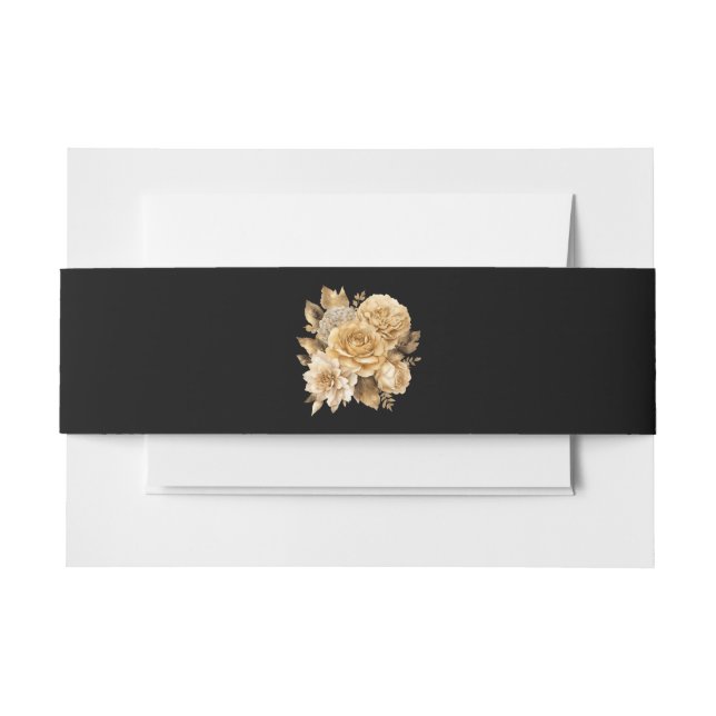 Cintas Para Invitaciones Boda de flores neutras (Anverso Ejemplo)