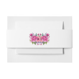 Cintas Para Invitaciones Boda de flores rosadas de color de agua -