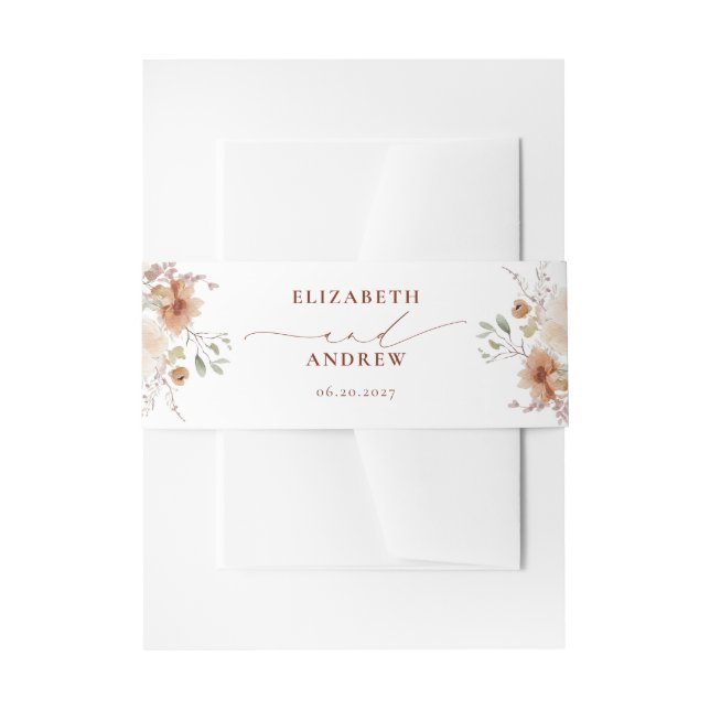 Cintas Para Invitaciones Boda de Flores Rustic Boho Garden (Anverso Ejemplo)
