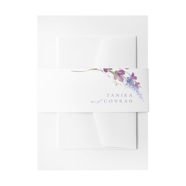Cintas Para Invitaciones Boda de flores silvestres acuarela Peri ID954 (Anverso Ejemplo)