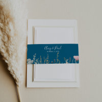 Boda de flores silvestres boho coloridas Navy Blis