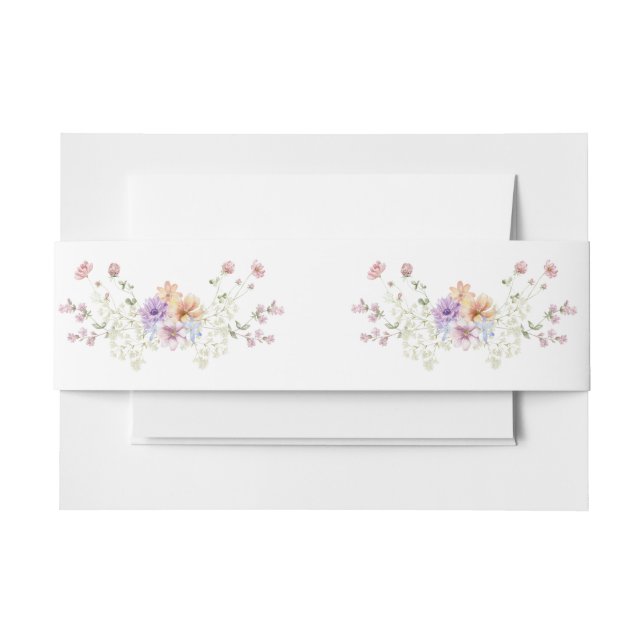 Cintas Para Invitaciones Boda de flores silvestres de pradera veraniega ele (Anverso Ejemplo)